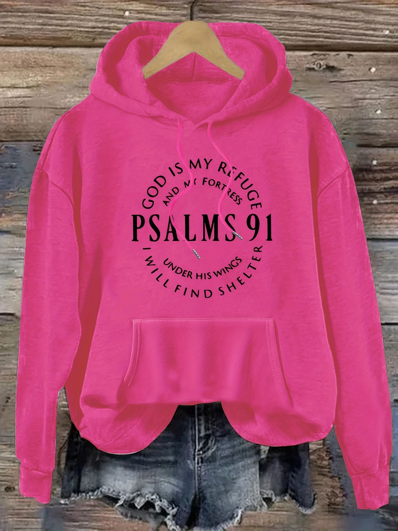 Stylish Psalm Womens Graphic Hoodie Soft Polyester Pullover