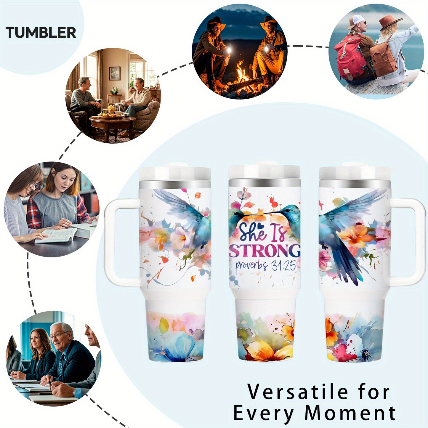 Mikenda Vacuum Insulated Mug Double Wall Stainless Steel Tumbler