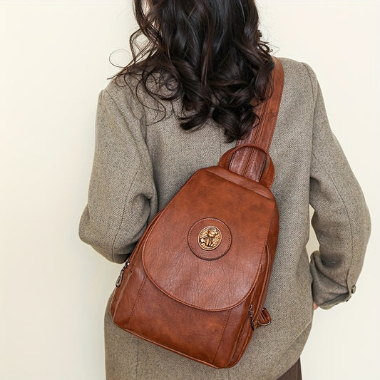 Taole Rabbit Vintage Faux Leather Backpack For Daily Use