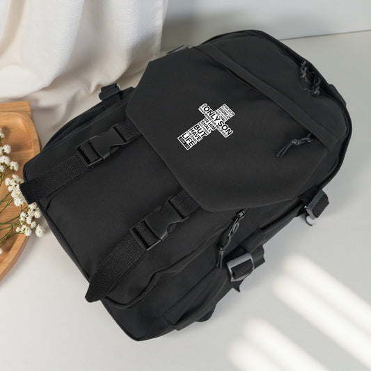 Divine Power Cross Pattern Backpack With 2D Printing