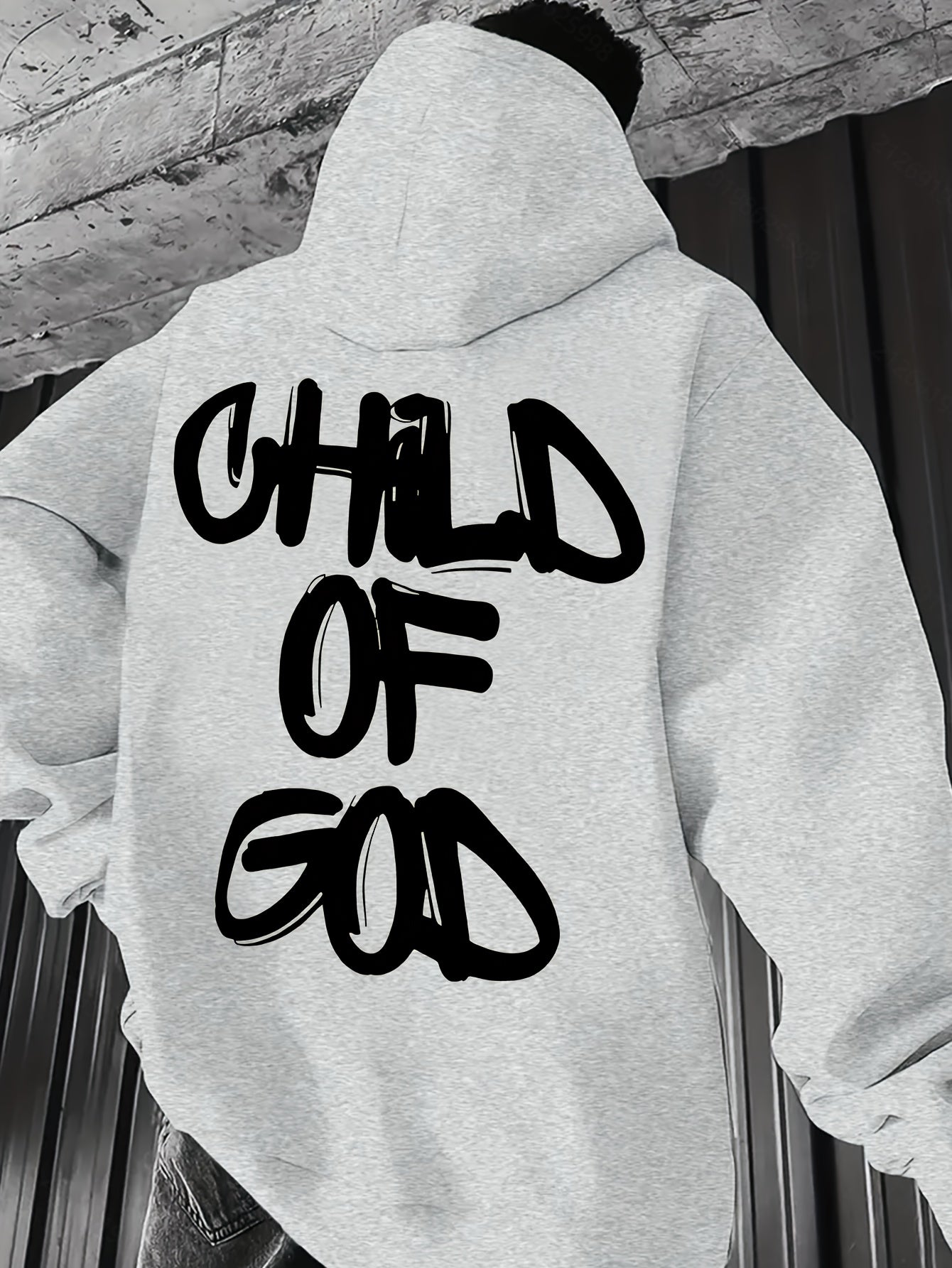 Mens Vintage Letter Print Hoodie Casual Streetwear Pullover