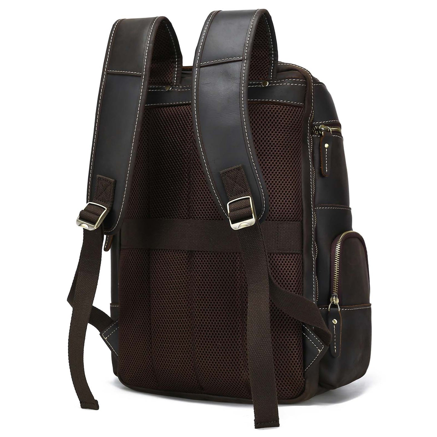 Genuine Leather Laptop Backpack Large Capacity Rucksack