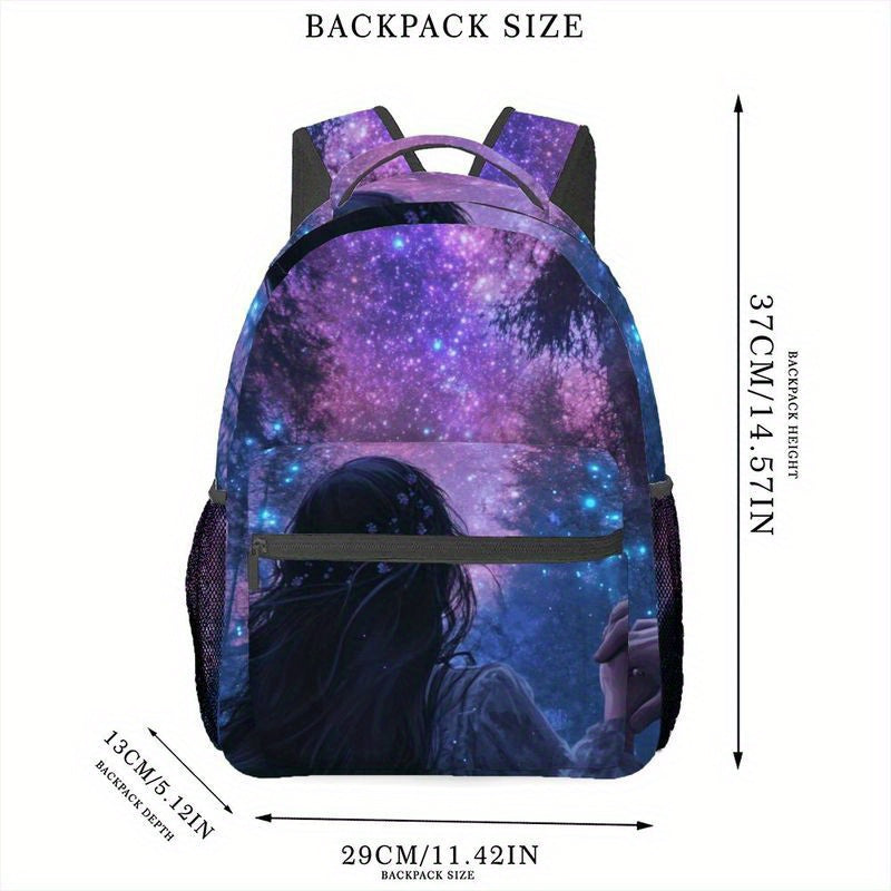 In His Divine Power Galaxy Backpack With Starry Night Print