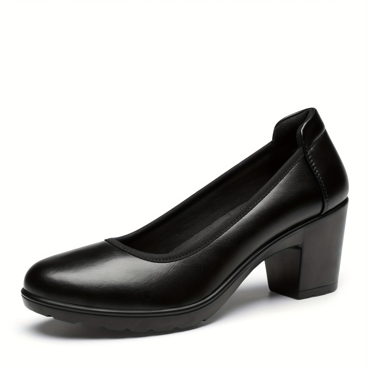 Low Heel Comfort Queen Shoes Soft Round Toe All Season Block Heel