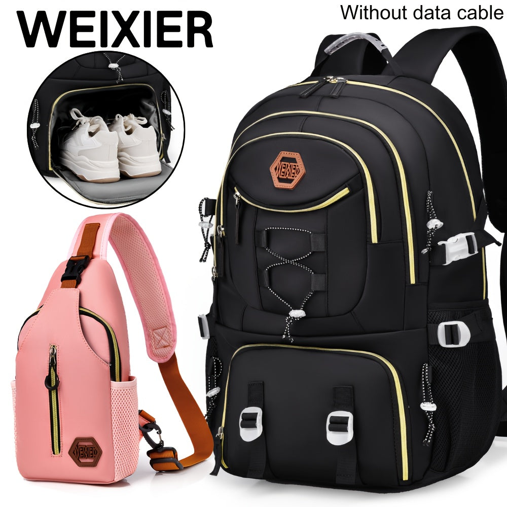 [Multi-pocket Backpack] Multi-pocket Large Capacity Unisex Shoulder Bag Computer Backpack | Travel Business Casual Backpack with Underwear Bag Set, Commuting Bag Weekend Overnight Bag, Holiday Birthday Gift