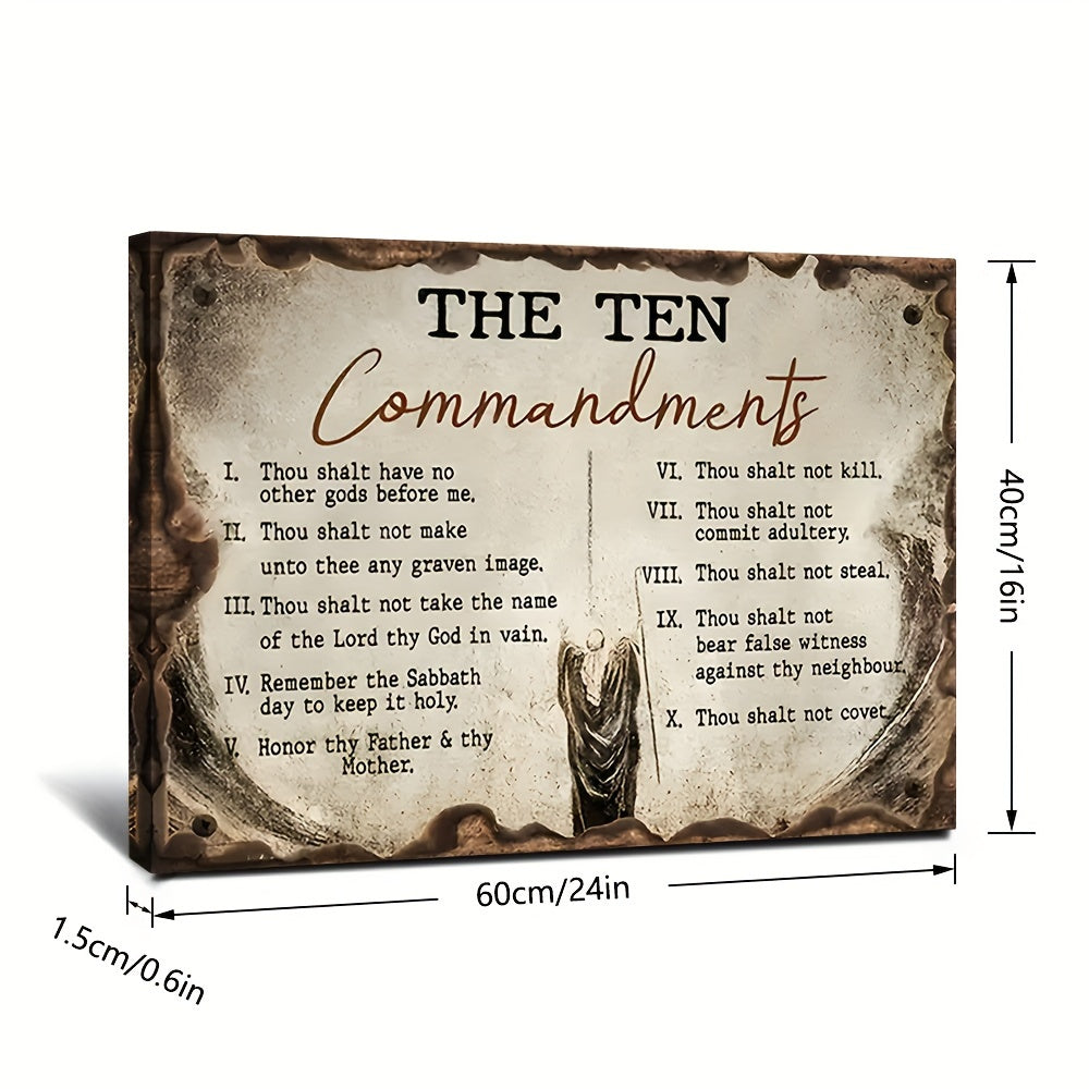 Ten Commandments Wall Art Canvas Motivational Wall Decor